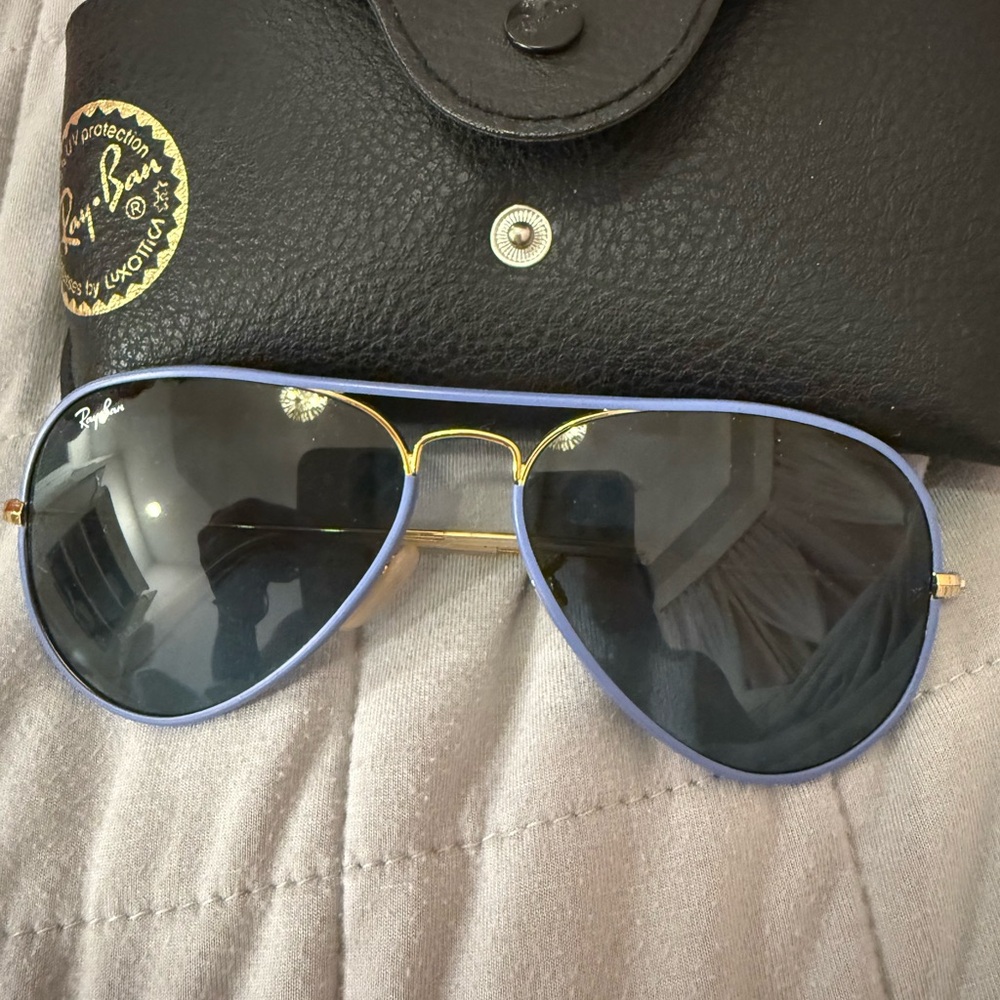 Ray-Ban Blue and Gold Aviator Sunglasses